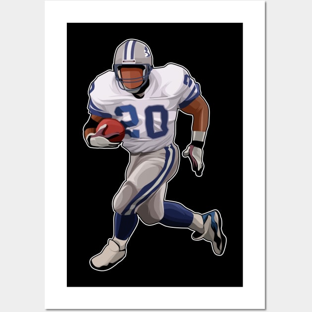 Barry Sanders #20 Hold The Ball Wall Art by GuardWall17